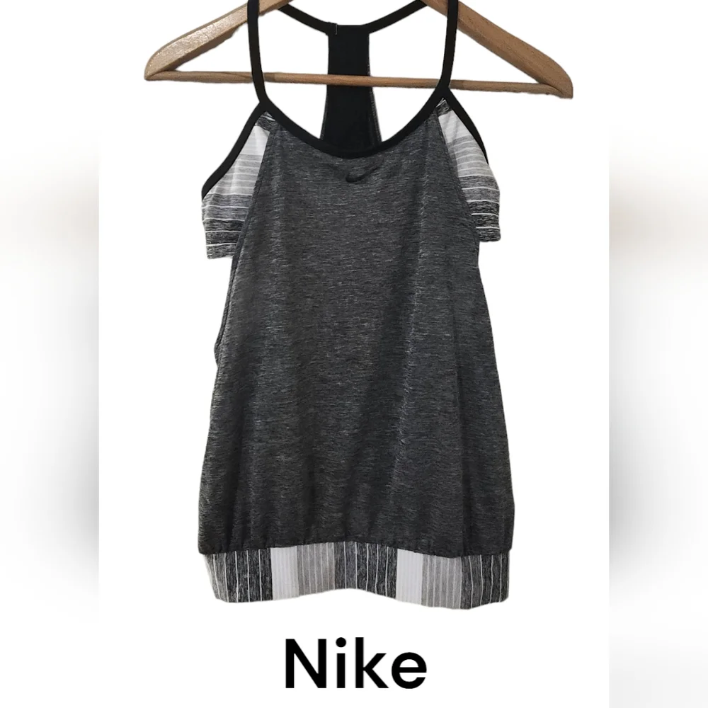 Nike gray tank top with built-in bralett. Size M